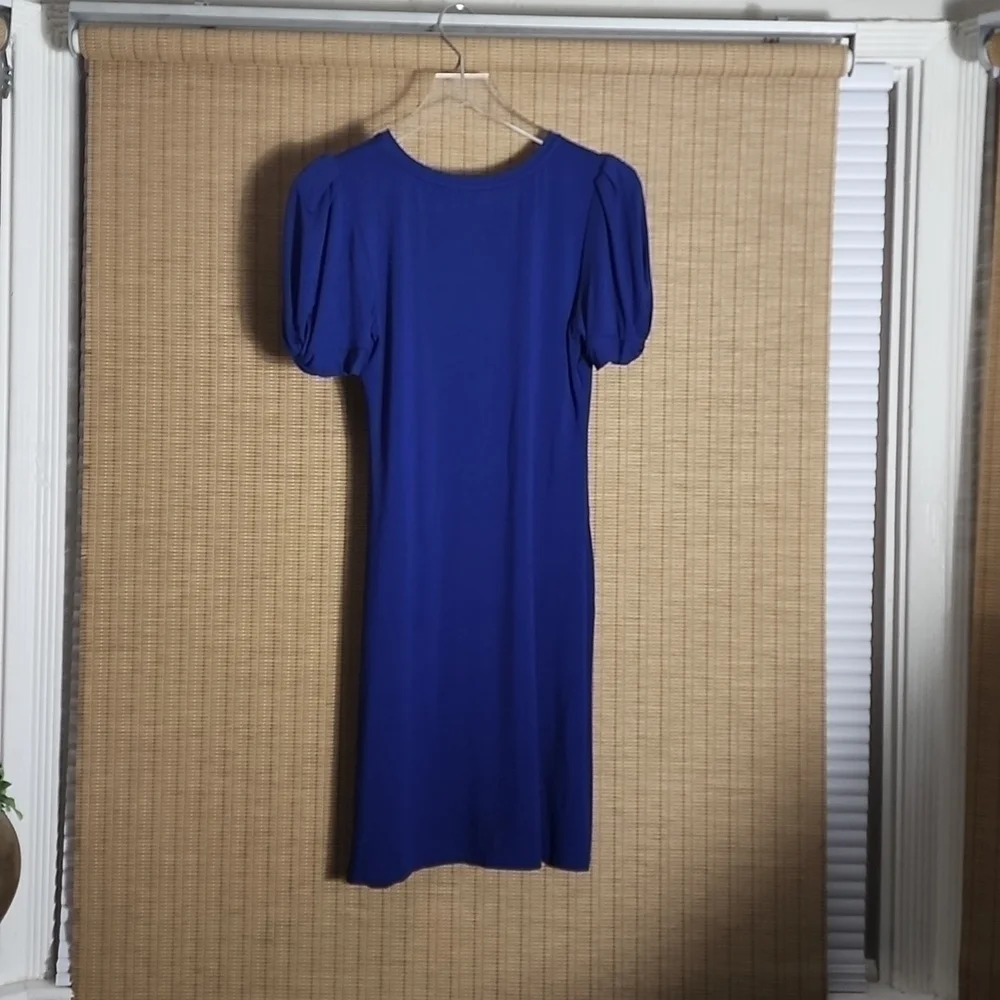 NWT DKNY Royal Blue Short Sleeve Shift Dress - Picture 2 of 5